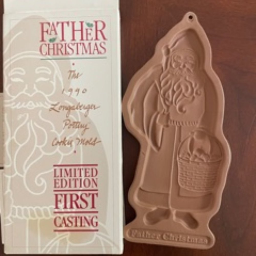 Longaberger FIRST CASTING Father Xmas Cookie Mold